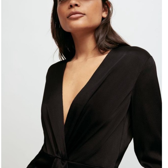 Maje black satin Roseanne dress - Picture 4 of 5